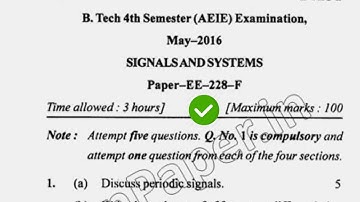 2016 Mdu BTech AEIE 4th Sem Signals & Systems Question Paper
