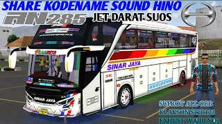 KODENAME || SOUND HINO RN285 JET SUOS || SUPPORT ALL OBB || BUSSID V3.7.1 MOD SOUND BUSSID