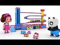 Pinky And Panda Play With Toy Slider Street Vehicles Parking 