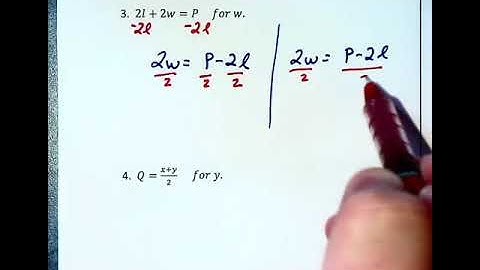 2.6a - Literal Equations