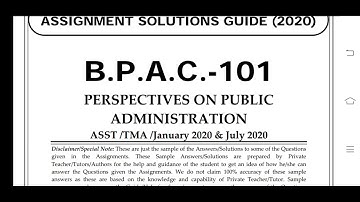BPAC 101 IGNOU SOLVED ASSIGNMENT 2020-21