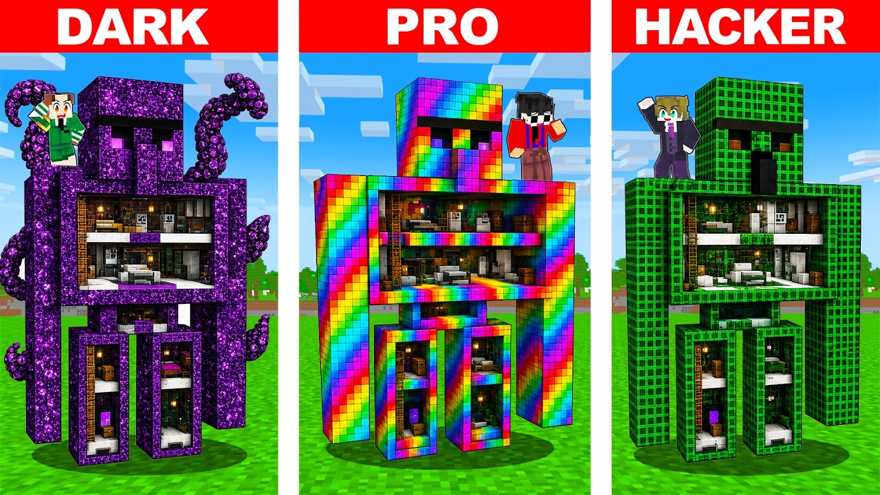 DARK GOLEM vs PRO GOLEM vs HACKER GOLEM in Minecraft!