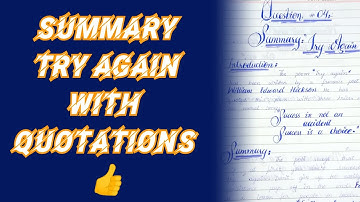 Summary "Try again" |Best presentation for class 10 to get full marks👍|Best presentation 🤗