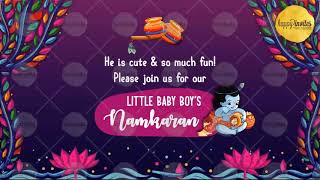 Baby Naming Ceremony Invitation Animated Video | Namkaran Party Invite |  Krishna Theme - YouTube