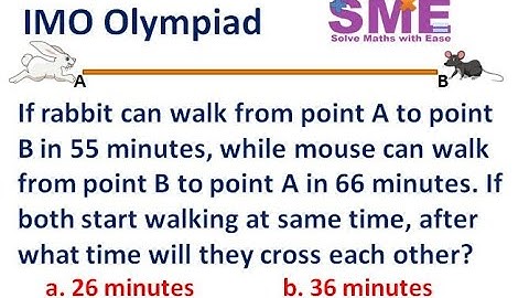 Rabbit and Mouse Puzzle | IMO Olympiad | Maths | Speed Distance Time