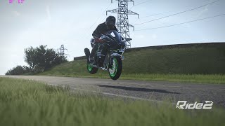 Ride2 kawasaki HR2 TURBO 326cv North West 200 lap.