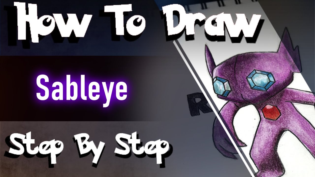 Tutorial de Desenho Sableye + Mega Sableye