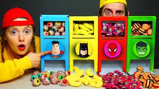 ASMR MUKBANG Superhero Desserts 챌린지 먹방 Color food challenge MUKACHU