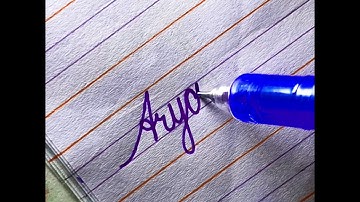 how to write Aryan in cursive writing | cursive writing