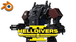 Automaton Hulk (Helldivers 2) | Blender 3D Modeling Time Lapse