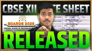 BIG UPDATE | CBSE OFFICIAL DATE SHEET ANNOUNCED FOR CLASS 12TH BOARD EXAM 2026 | MUST WATCH #cbse
