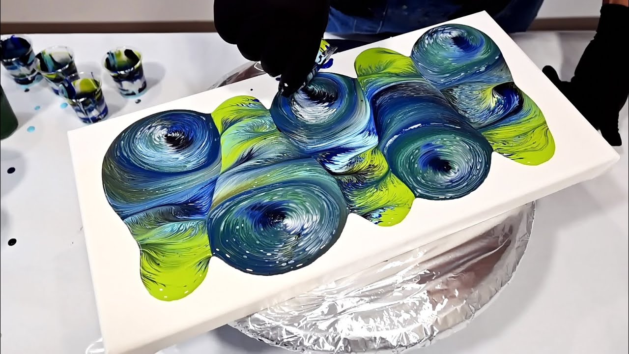 NEW TECHNIQUE...GRAVITY POUR?? Acrylic Pouring and Fluid Art at Home for Therapy