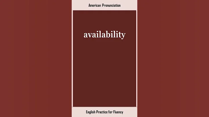 availability, How to Say or Pronounce AVAILABILITY in American, British English, Pronunciation