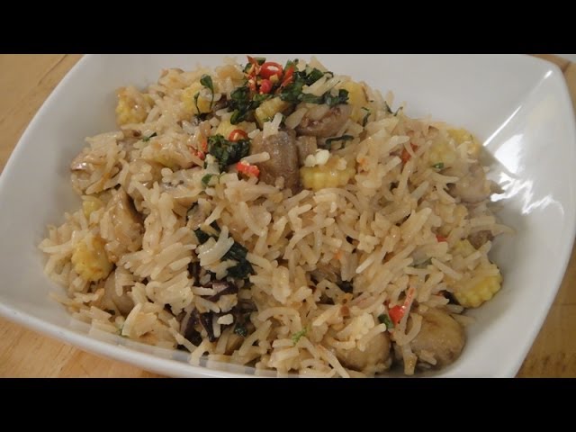 Thai Mushroom and Babycorn Rice | Sanjeev Kapoor Khazana