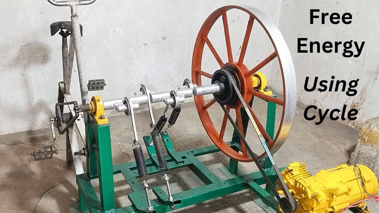 How to Make Flywheel Free Energy Generator with Spring Machine Complete Process Using Cycle