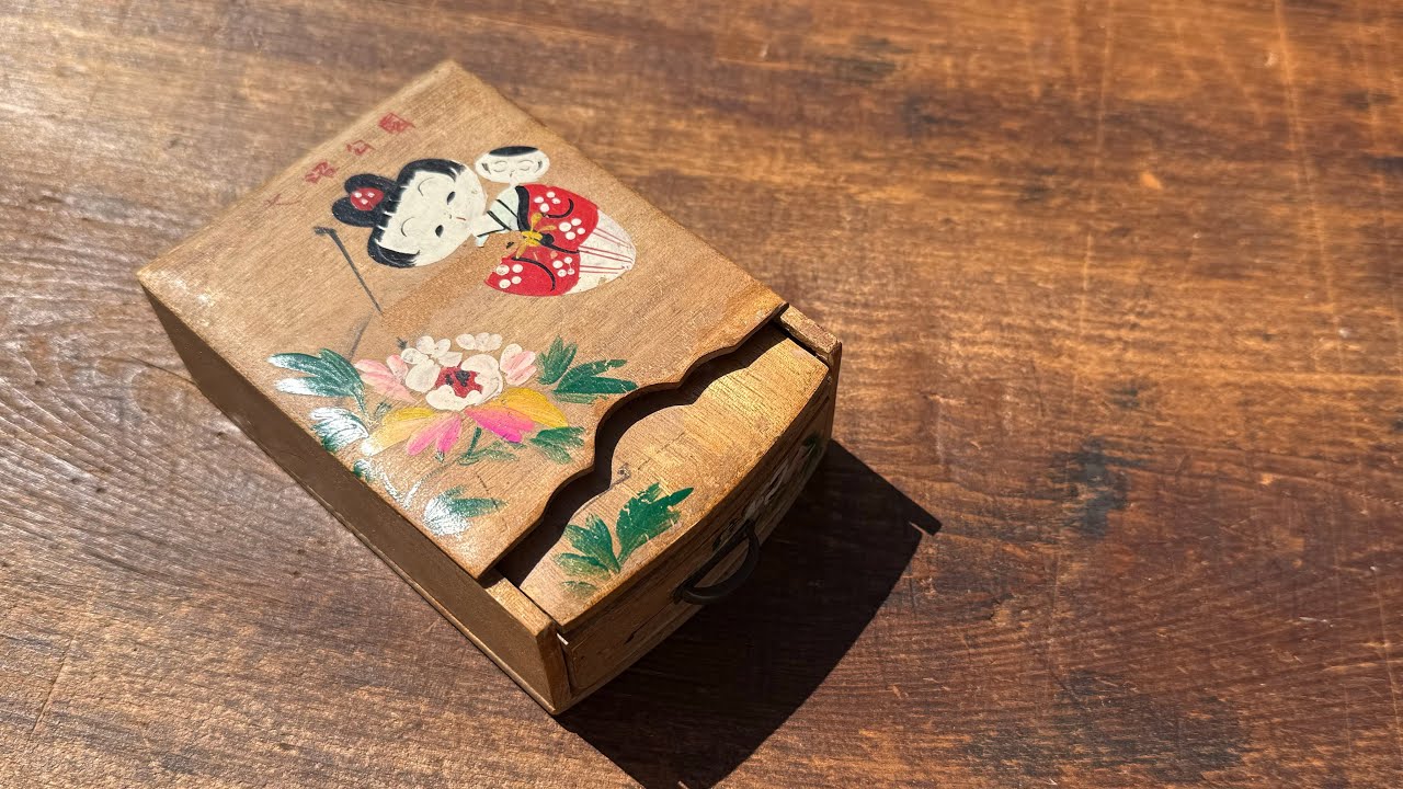 🎎 Japanese Toy Jewelry Box with Mirror – Mid-Showa Era – Japan