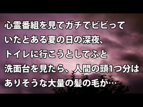 【修羅場　衝撃】心霊番組を見てガチでビビっていたとある夏の日の深夜、トイレに行こうとしてふと洗面台を見たら、人間の頭1つ分はありそうな大量の髪の毛が…　【修羅場・衝撃体験をお送りします】
