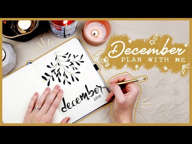 Bullet Journal PLAN WITH ME December 2018 Minimal Festive Black & Gold Theme (GIVEAWAY CLOSED)