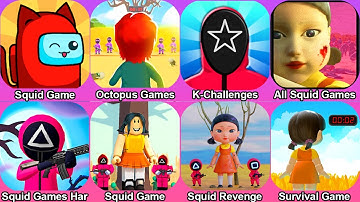 Octopus Games: K Challenge 456,Squid Game 3D,Squid Games Hard To Survive Android Gameplay