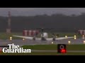 Small plane makes emergency landing at Newcastle airport after landing gear fails