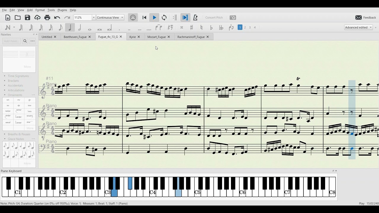 Four Voice Fugue in G