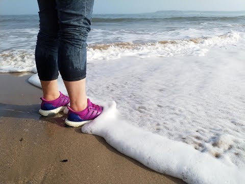 Her Adidas UltraBoost soaked in the sea (and more fun)