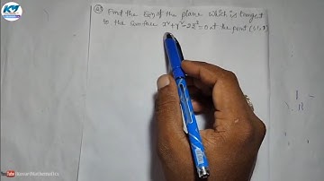 Equation of the tangent plane in VECTOR CALCULUS LECTURE - 23