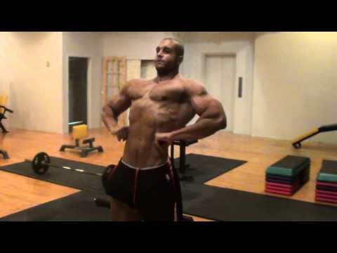 Curt Griffin Front Lat Spread Posing Practice 12 days out - pacticing a front lat spread