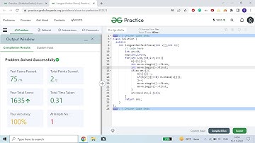 Longest Perfect Piece | Two Pointer | C++ Code | GFG | PotD 15-11-22