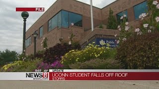 UConn student falls off roof