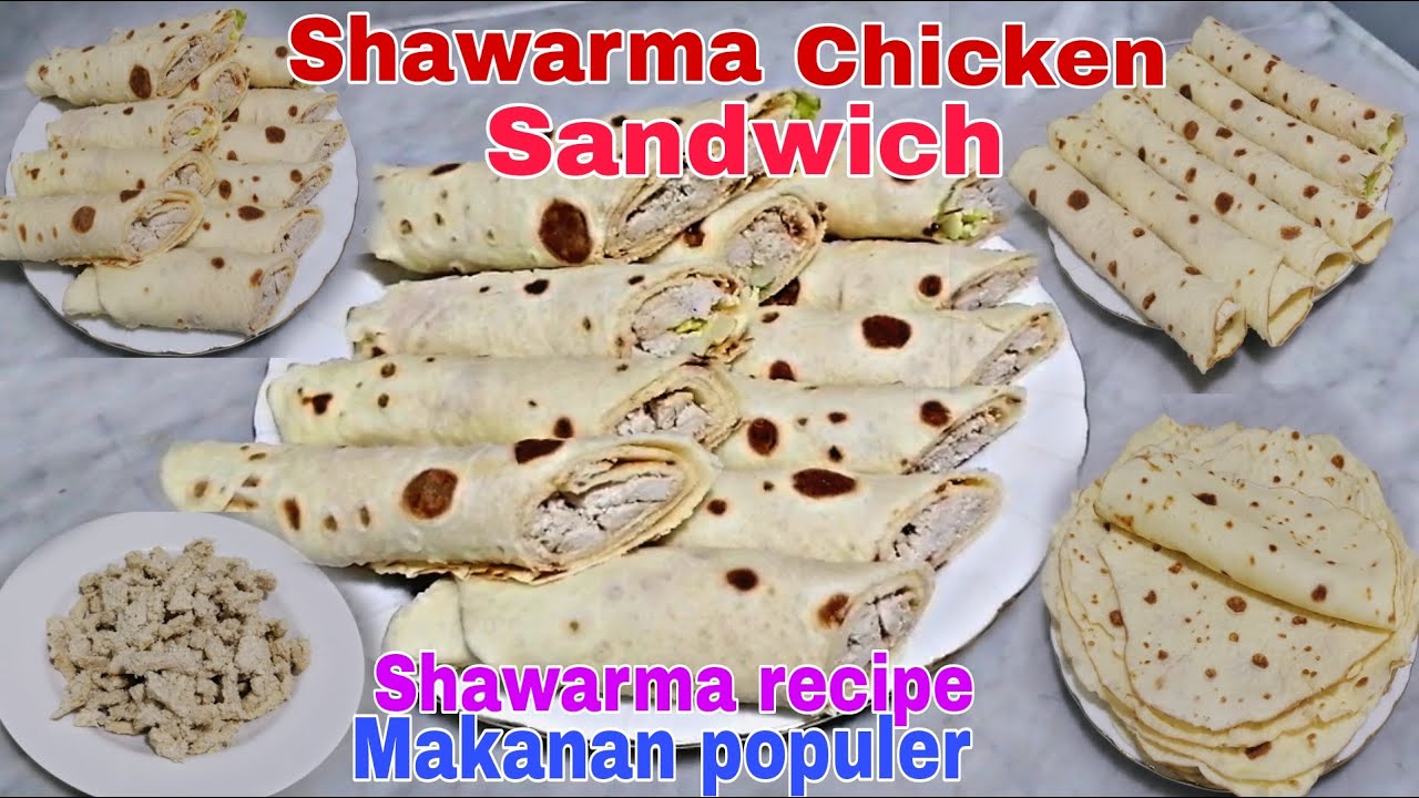 Cara membuat shawarma chicken sandwich // makanan orang Arab yang populer