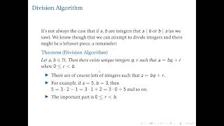 Section 1.2, Divisibility, The Division Algorithm