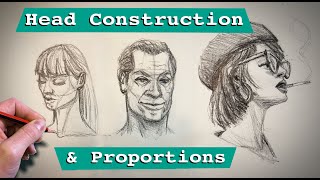 How to Draw Heads & Faces - Construction and Proportions explained for Males and Females How to Draw Heads & Faces - Construction and Proportions explained for Males and Females