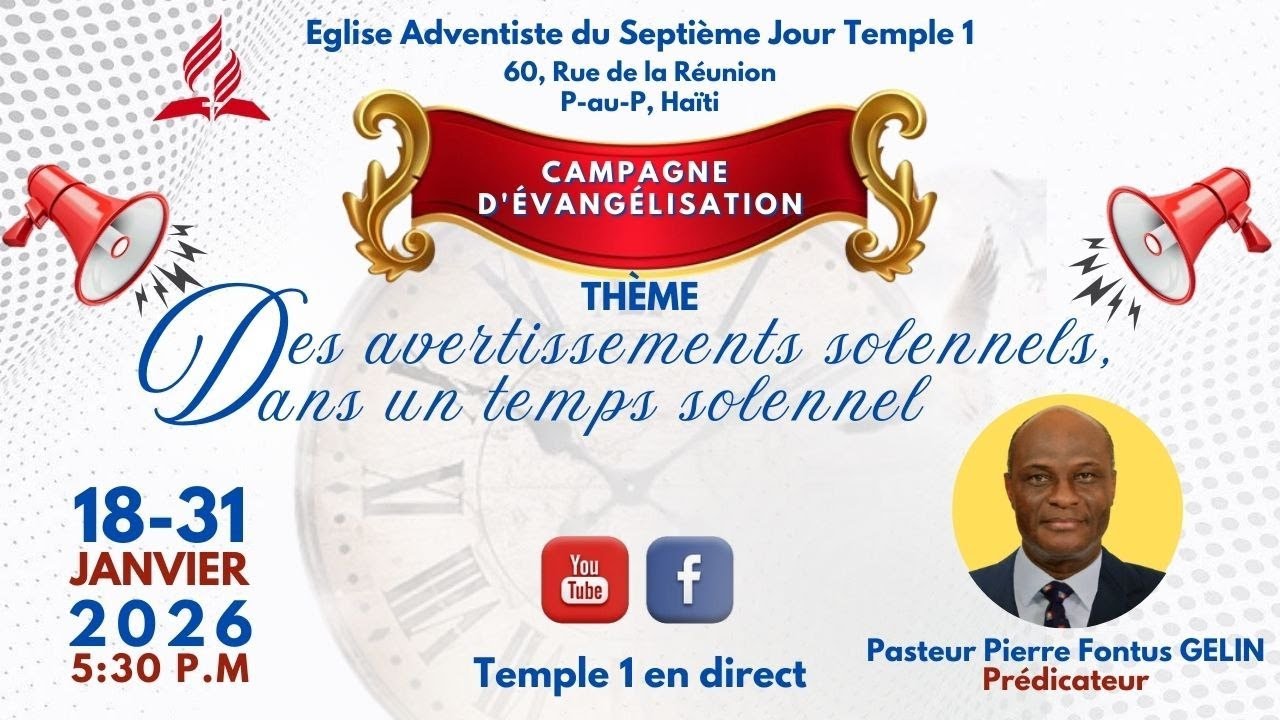 rande Campagne d'évangélisation avec | Pasteur Gelin Pierre FONTUS |  18-01-2026