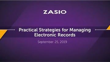 Practical Strategies for Electronic Records Management