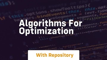 algorithms for optimization