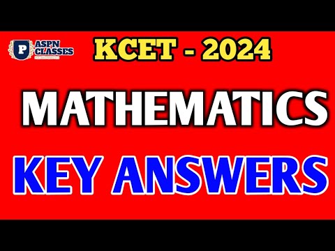 KCET 2024 MATHS KEY ANSWERS 