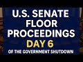 LIVE: U.S. Senate Floor Proceedings — Day 6 of the Government Shutdown (October 6, 2025)