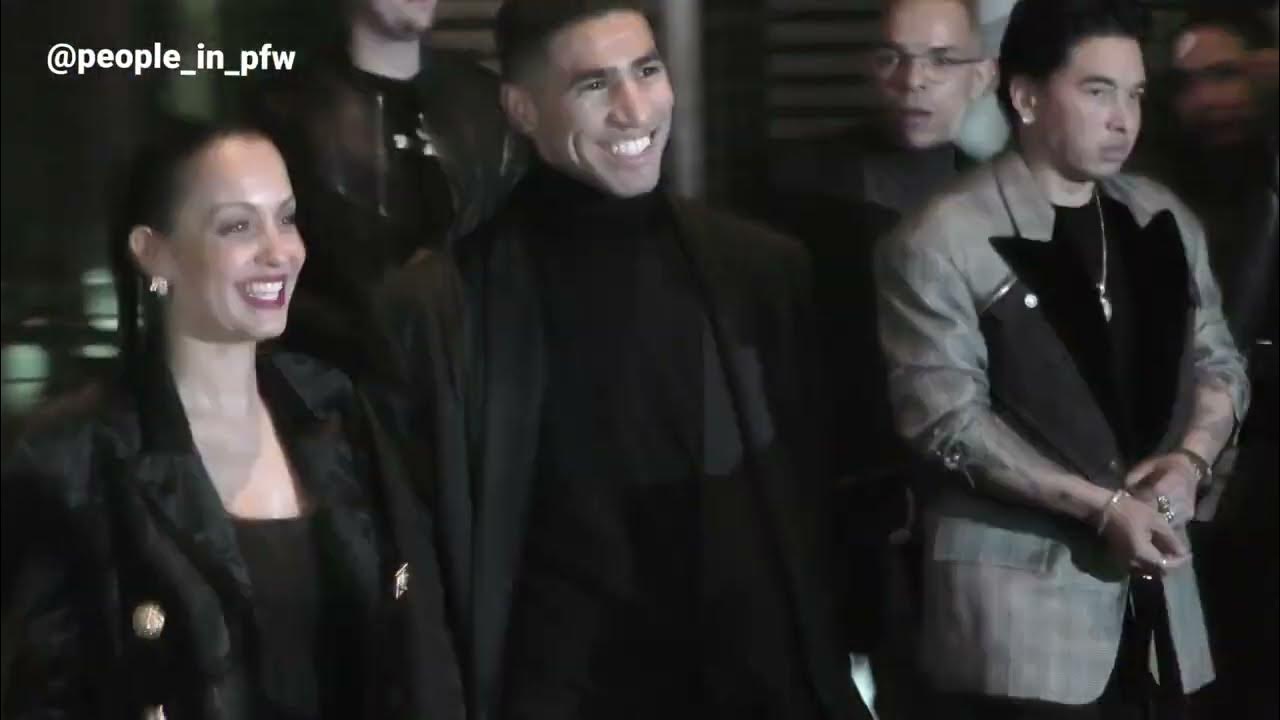 Achraf Hakimi (PSG) and Hiba Abouk - Balmain Fall Winter 22/23 fashion