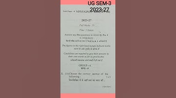 #ug-sem-3 History question paper (MN-1B) session 2023-27 VBU Hazaribagh