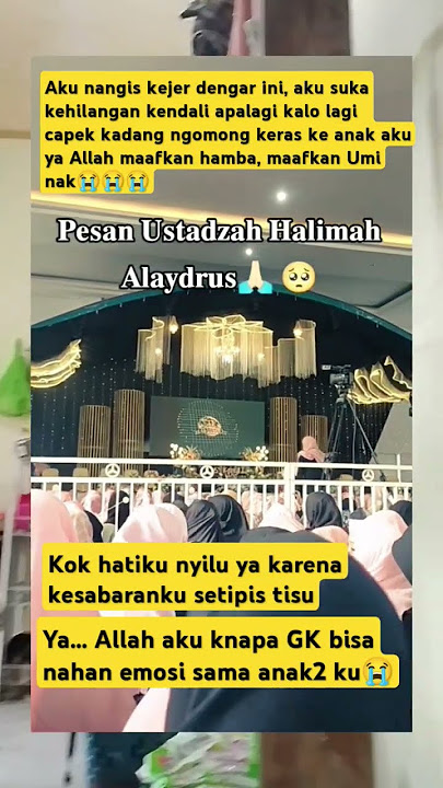 Pesan Menyentuh Untuk yang punya anak Ustazah HALIMAH Alaydrus #shortvideo #viralvideo #ceramah