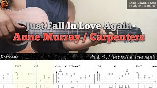 Just Fall In Love Again - Anne Murray | Guitar Fingerstyle Tabs + Guitar Chords + Lyrics