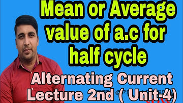 Mean or average value of ac for half cycle