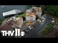 Drone footage shows tornado damage in hot springs