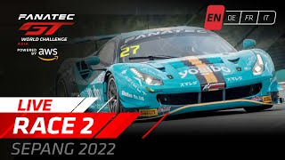 LIVE | Race 2 | Sepang | Fanatec GT World Challenge Asia Powered by AWS 2022