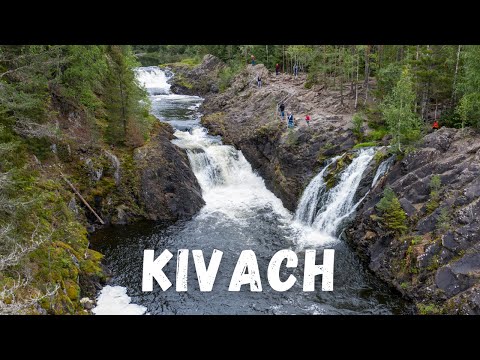 Водопад Кивач с высоты! Заповедник Кивач Карелия / Kivach waterfall Karelia