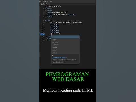 MEMBUAT HEADING PADA HTML - YouTube