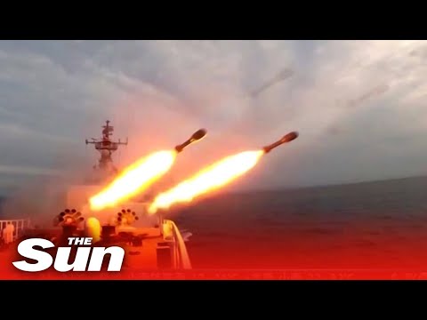 Footage shows further live-fire Chinese military drills in the South China Sea and Xinjiang province