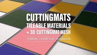 144 Cutting Mats materials + obj 3d assets