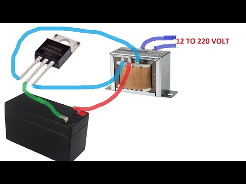 İNVERTER  DEVRESİ - ÇOK BASİT TEK TRANSİSTÖRLÜ. - 12 To 220 Volt İnverter Circuit SINGLE TRANSISTOR